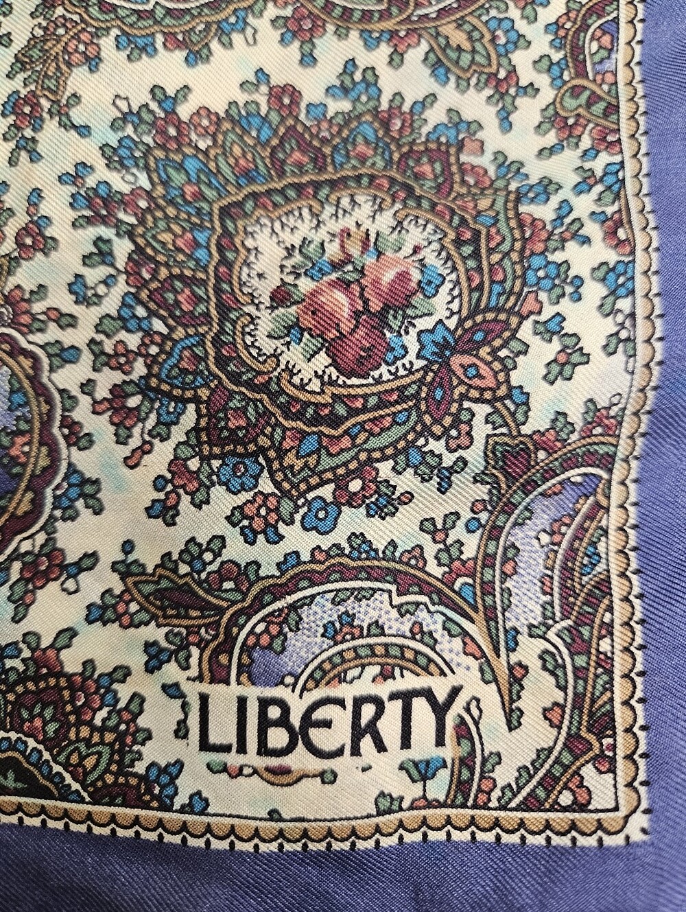 VTG Liberty Of London Silk Colorful Floral Accessory Belt Hair Bow Head Scarf